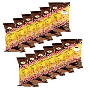 پشمک الیافی حاج عبدالله 350 گرم کاکائویی بسته 12 عددی